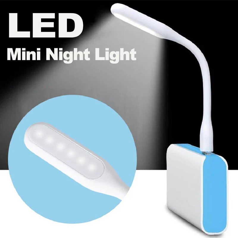 

Portable USB Book Light Mini Reading Lamp 5V 1.2W Bright Flexible Bendable LED Nightlight for Power Bank PC Laptop Notebook