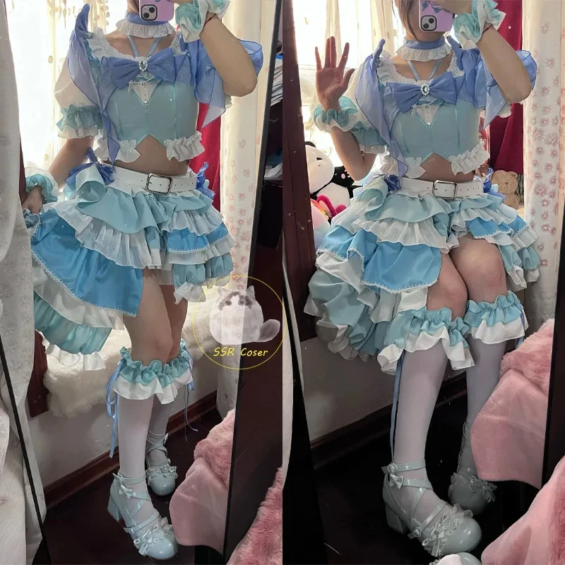 Фото Костюм для косплея COSAnime Hololive Nekomata Okayu, униформа, парик, хвост, комплект для Хэллоуина для женщин №4