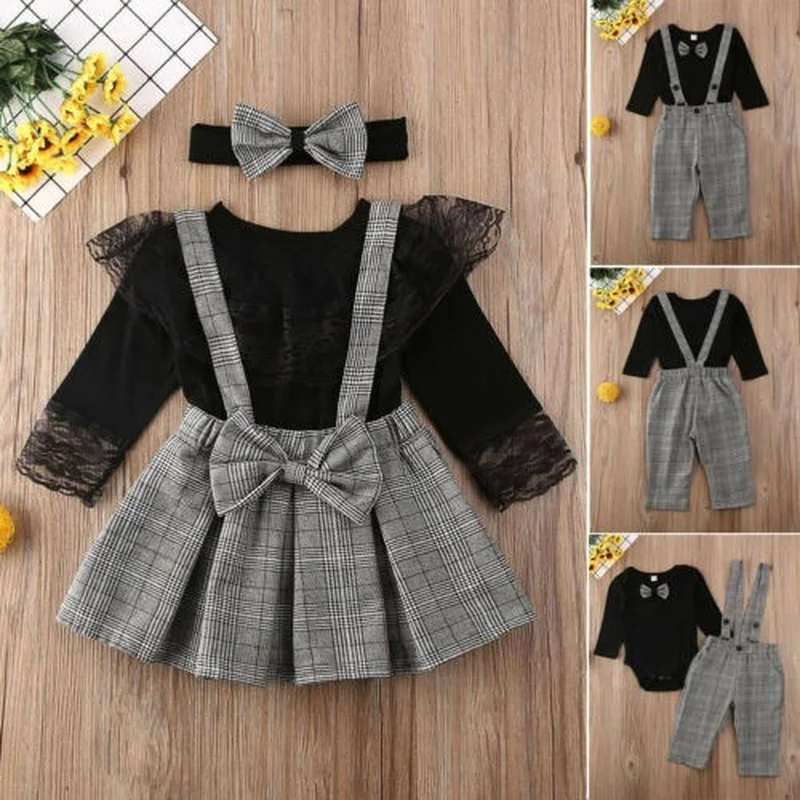 

Baby Kids Boy Fashon Clothing Girl Set New Matching Clothes Little Brother Romper Overall Big Sister Skirt Outfits Set 0-6 Years