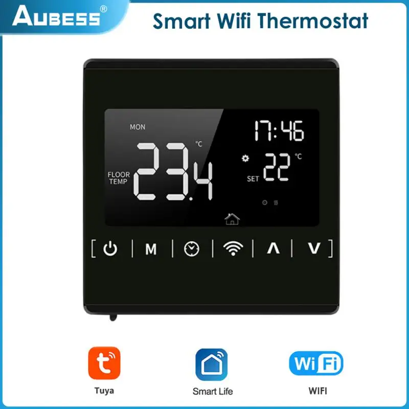 

Black Thermometer Detector Smart Life App Floor Heating Water/gas Boiler Smart Home Temperature Humidity Controller Ac85-250v
