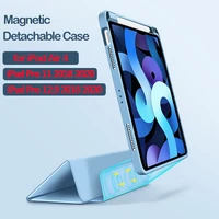 detachable magnetic case for ipad 2020 pro 12 9 11 10 5 fold smart case with pencil slot for ipad air 5 4 10 9 10 2 mini 6 funda