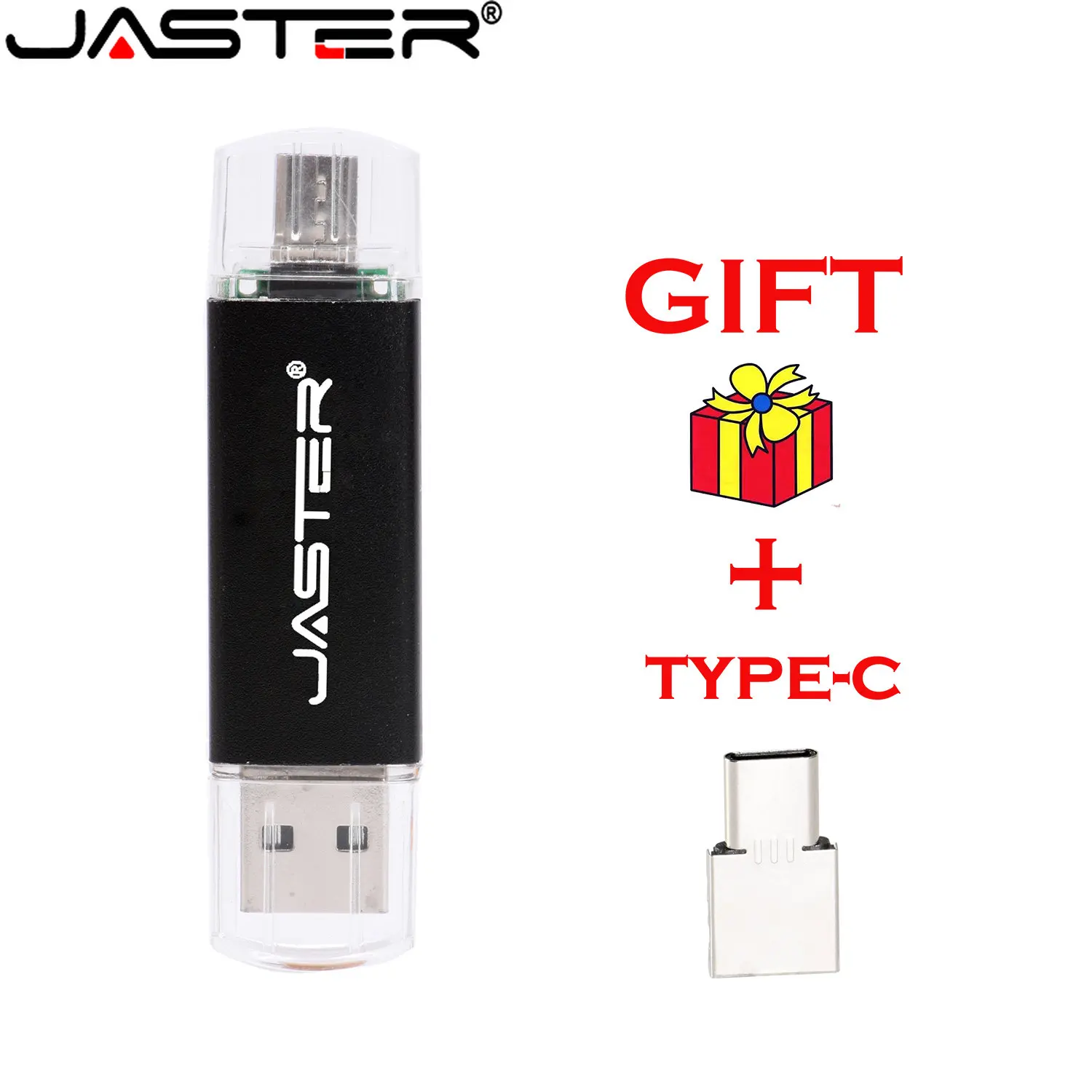 

JASTER Black OTG Usb 2.0 Flash Drive 64GB Pendrive 4GB Free Gift 8GB U Disk 16GB Pen Drives 32GB Memory Stick External Storage