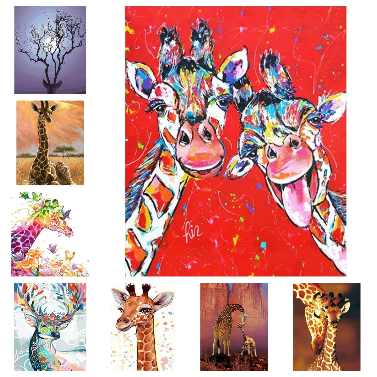 

Картина маслом по номерам «сделай сам», Милу, олень, идеи для рисования, подарок, ручная роспись, искусство, настенная комната, украшение детской комнаты