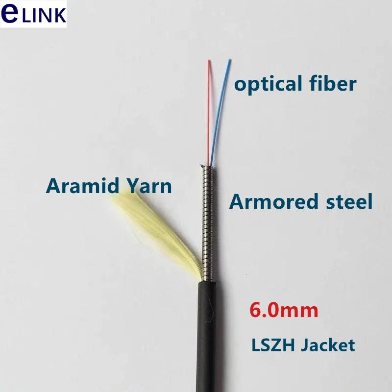 60M 12 cores LSZH Fiber optic Patchcords 12C Armored LC SC FC ST 6.0mm Armored patch lead cable Outdoor SM FTTA jumper 12 fiber