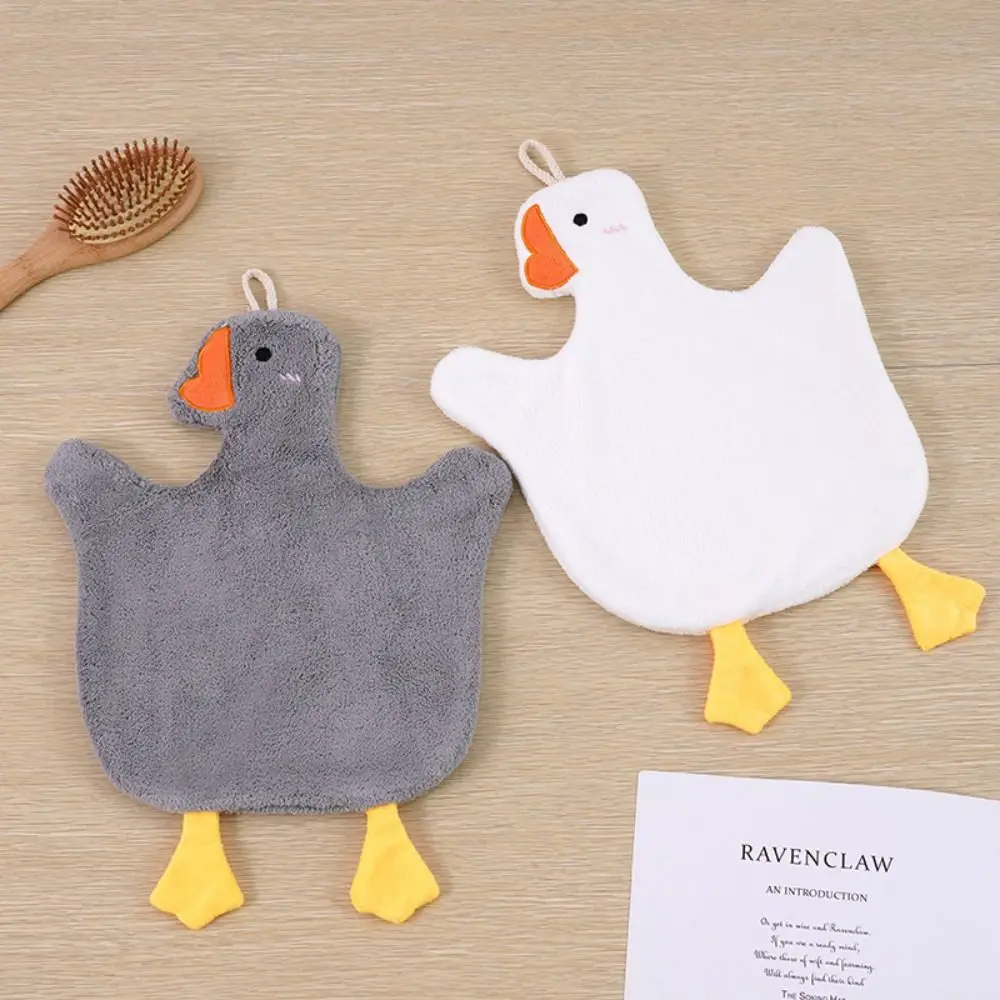 Comfortable Velvet Embroidery Kitchen Thickened Coral Wipe Handkerchief Goose Hand Towel