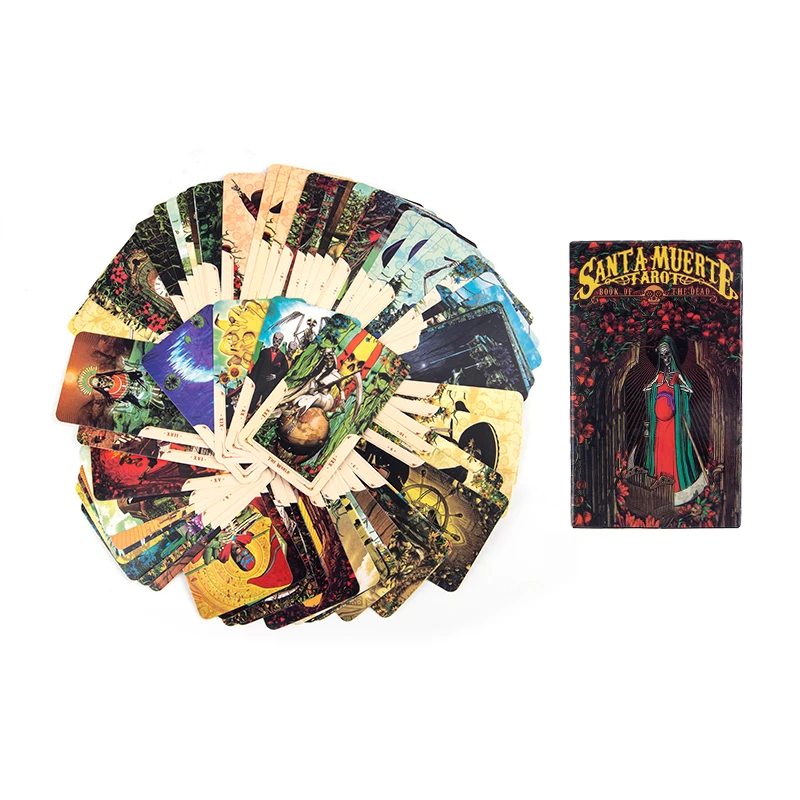 

78Pcs Deck Oracles Mysterious Divination Santa Muerte Tarot Cards Board Game