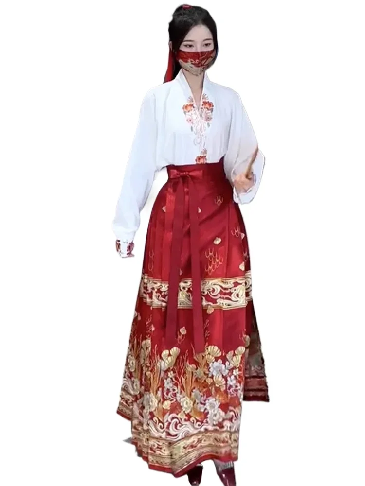 Традиционная китайская улучшенная одежда ханьфу для женщин топ повседневная