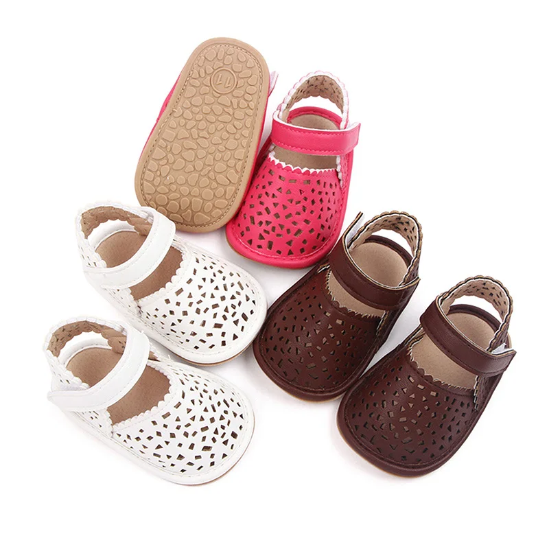 

Summer Baby Sandals Newborn Leather Toddler Non-Slip Hollow Out First Walking Infant Soft Sole Shoes Children's Sandal Girl