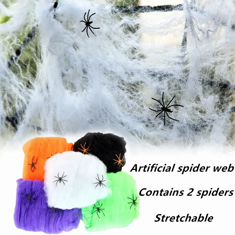 

Украшения для Хэллоуина, искусственный паук, суперстрейчевая паутина с искусственными пауками, страшный Декор вечерние НКИ в помещении