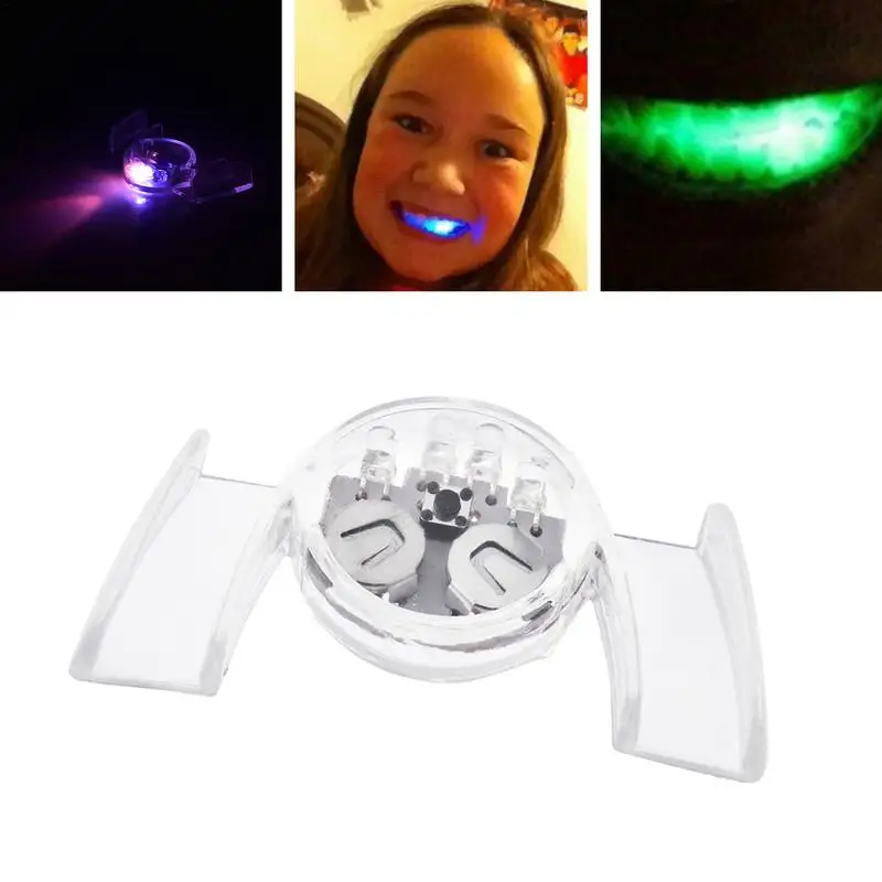 

1 Pcs LED Glow Mouth Teeth Kids Children Light-up Mouthpiece Multicolored LED Lights Flash Brace Mouth Guard For Halloween Party