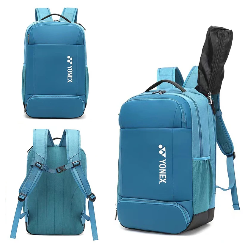 YONEX Ergonomic Leather Badminton Racket Backpack for 3 pcs Racquets High-end Professional Tennis Shoulder Bag With Compartment
