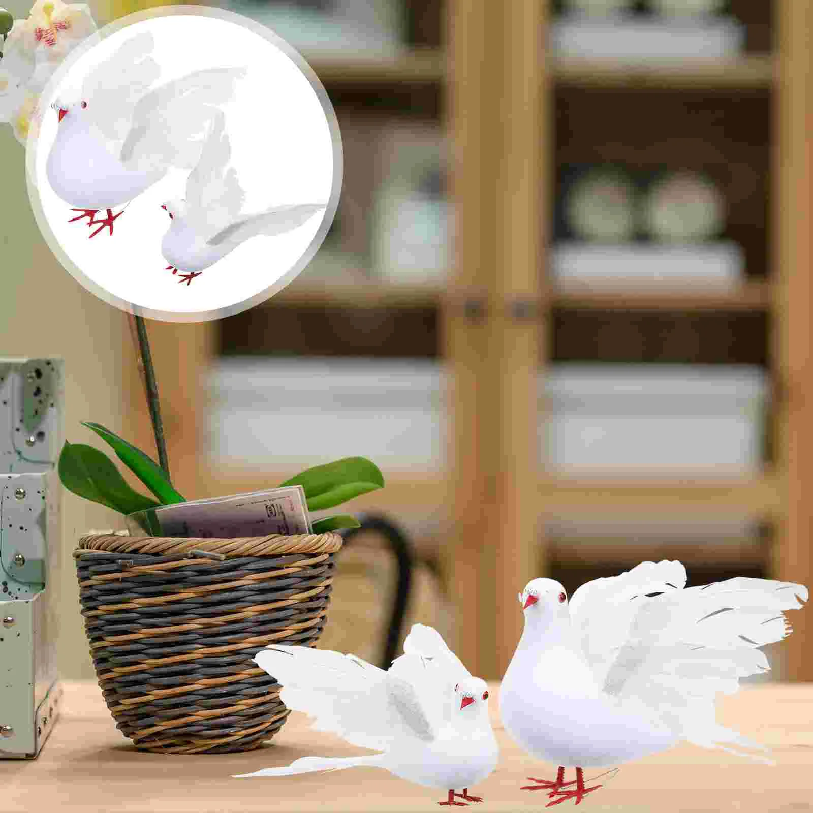

2pcs Realistic Pigeon Artificial Feathered Dove Pigeon Landscape Fake Dove Decoration