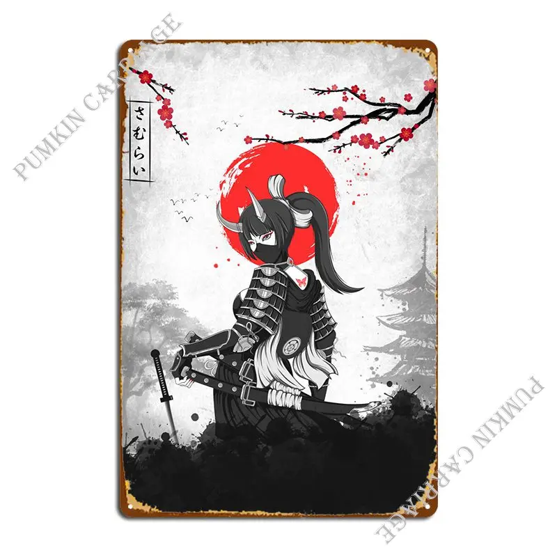 

Samurai девушка-талисман металлические знаки, клубный бар, Классическая настенная пещера, гостиная, жестяной знак, постер