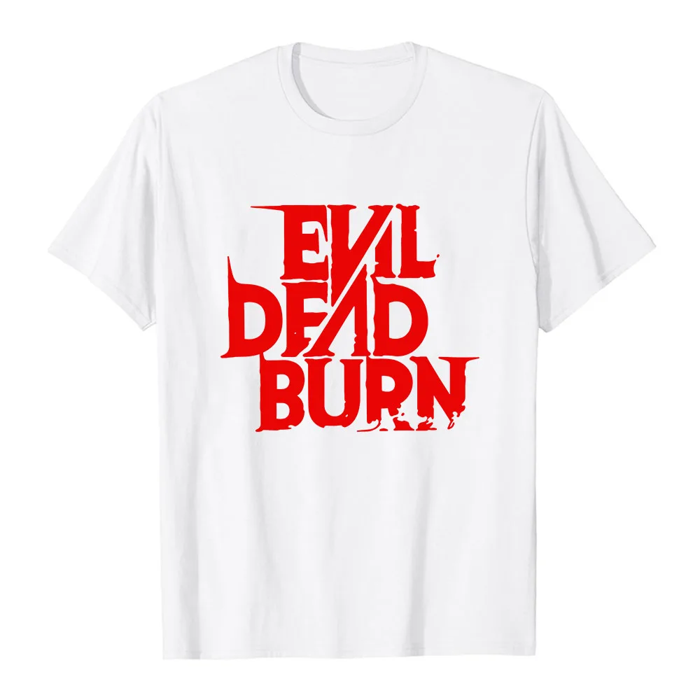Фото Футболка Evil Dead Burn для мужчин и женщин, хлопковая футболка с круглым вырезом и короткими рукавами, унисекс, с графическим принтом, повседневная мягкая мужская одежда №4