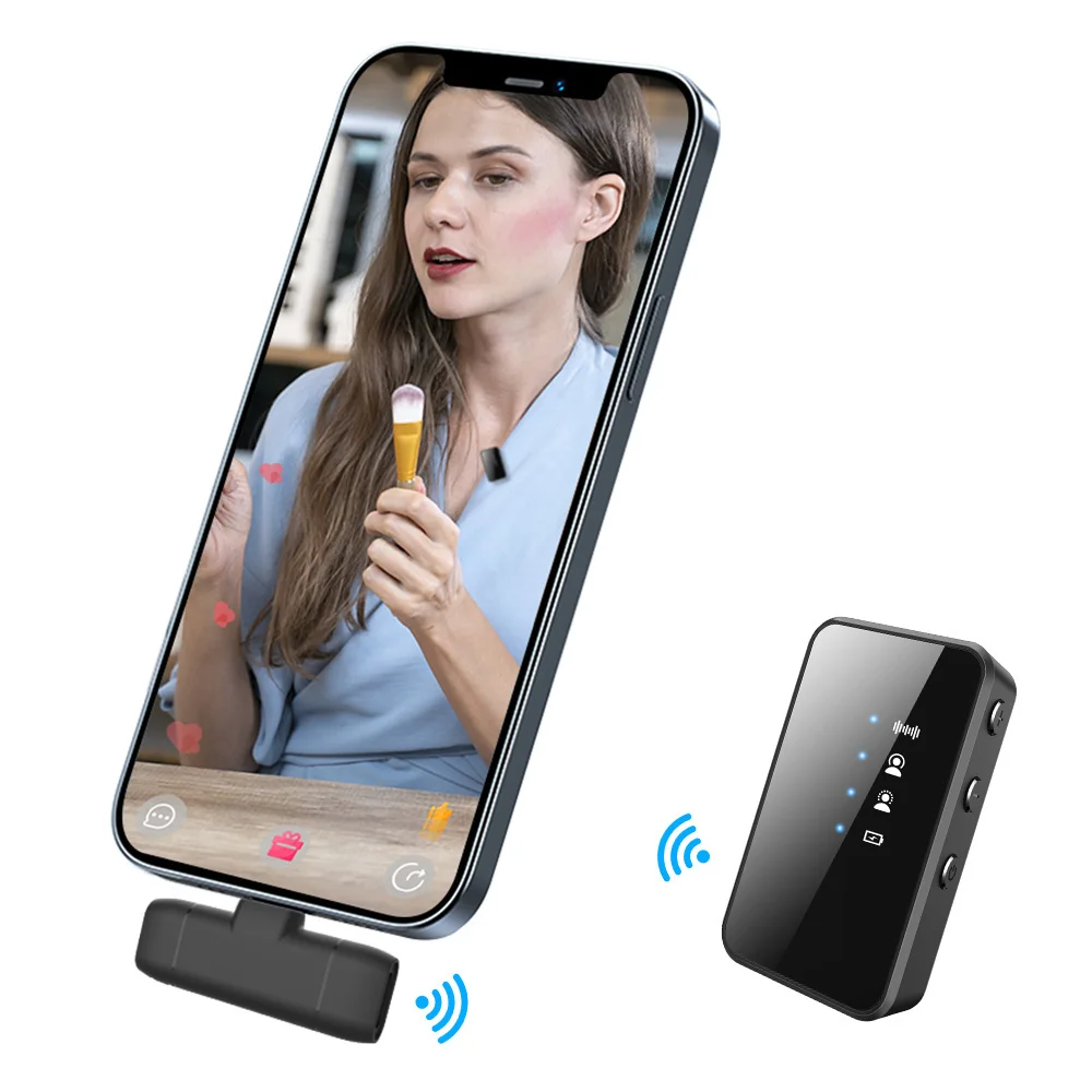

Wireless Lavalier Microphone for iPhone Android Mini Wireless Dual Microphone with YouTube Facebook Vlog TikTok Genuine Factory