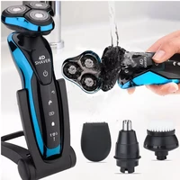 electric razor kensen 4 in1 electric shaver for men with beard trimmer nose trimmer waterproof rechargeable wet dry rotary