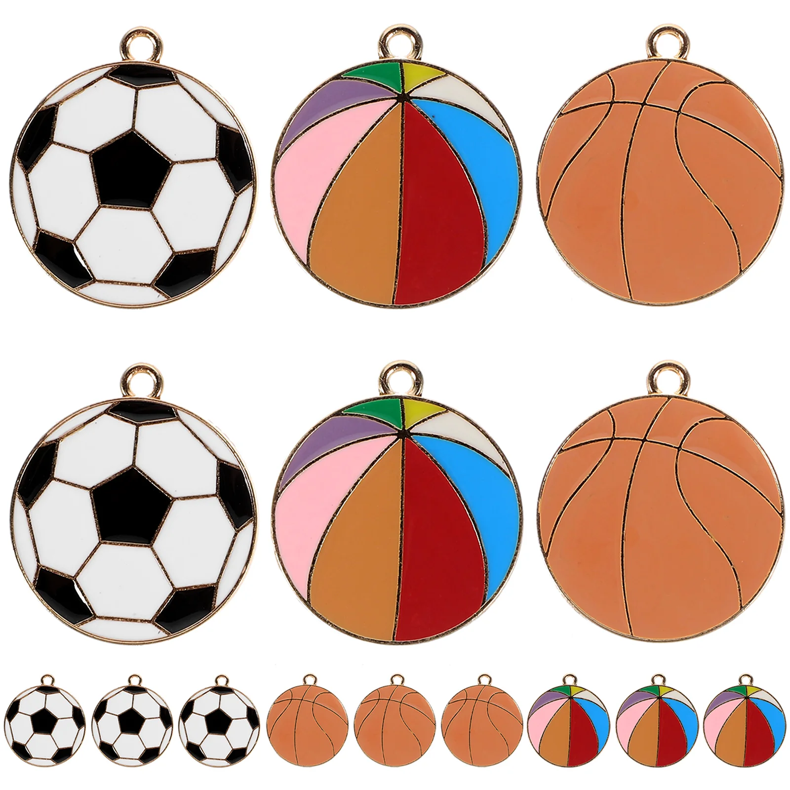 

15 Pcs Footballs Sports Pendants Alloy Charms Jewelry Making DIY Material Earrings Accessories