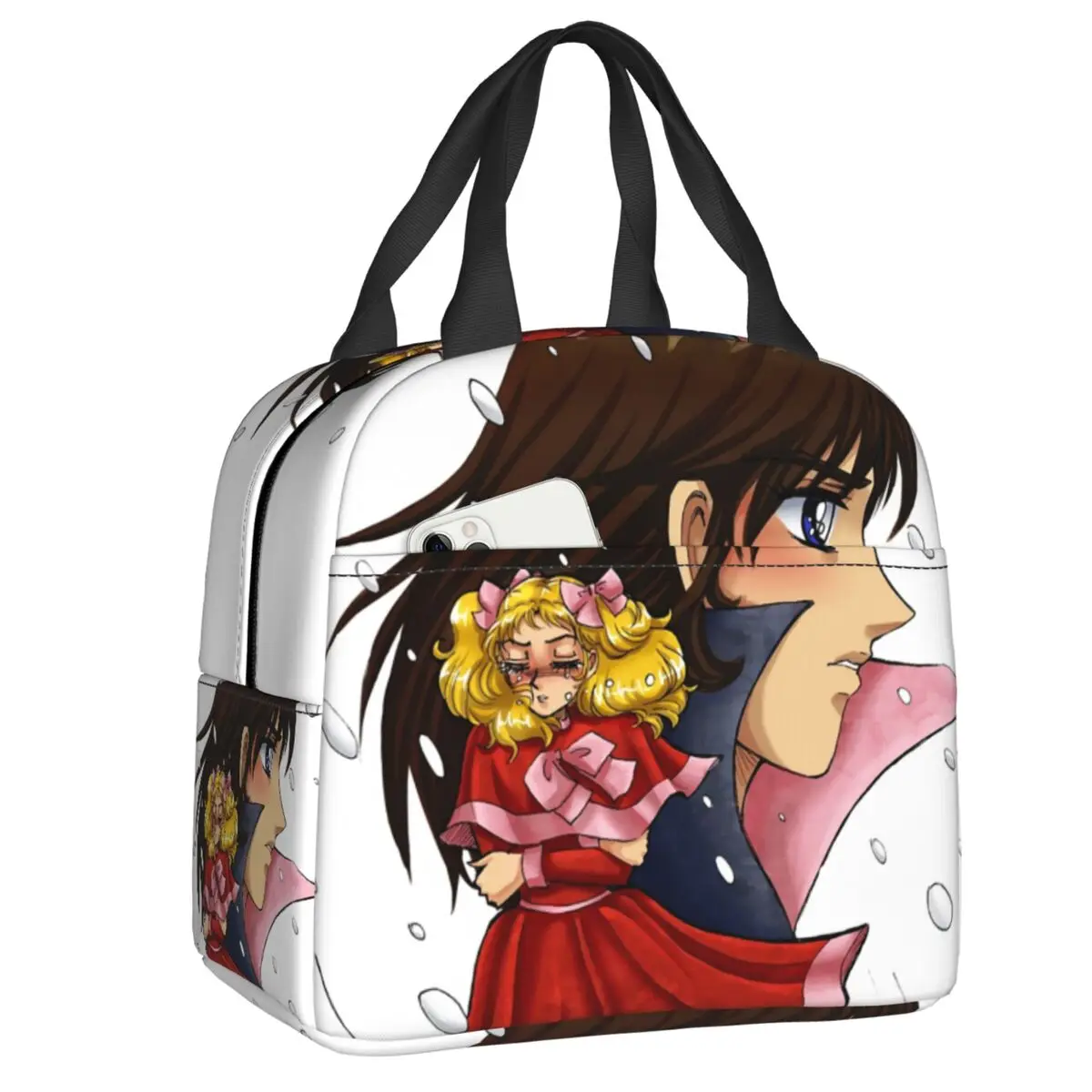 

Manga Candy Candy Insulated Lunch Bags for Women Terry, Snow Resuable Cooler Thermal Food Lunch Box Outdoor Camping Travel