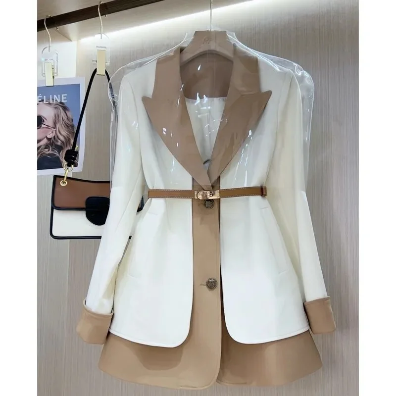 2023 The NewUnique, Chic and Super-Beautiful. Age-Reducing French High-grade Fake Two-Piece Suit Long Sleeve Jacket Trend M1083 images - 6