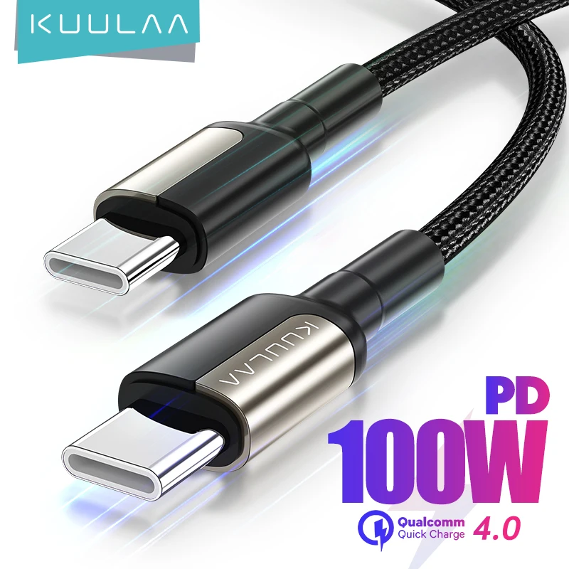 KUULAA USB C Cable to USB Type C Cable PD 100W 5A Fast Charger Cord USBC to Type-C Cable for Samsung MacBook iPad Huawei Xiaomi