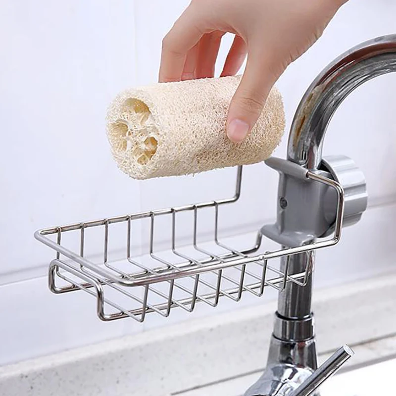 

Kitchen Supplies Sponge Holder Faucets Bathroom Accessories Multifunction Tools Storage Shelf Useful Things For Home Gadgets