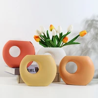 hydroponic planter ceramic yellow red for centerpieces home geometric vasesmodern minimalist abstraction vase ornaments