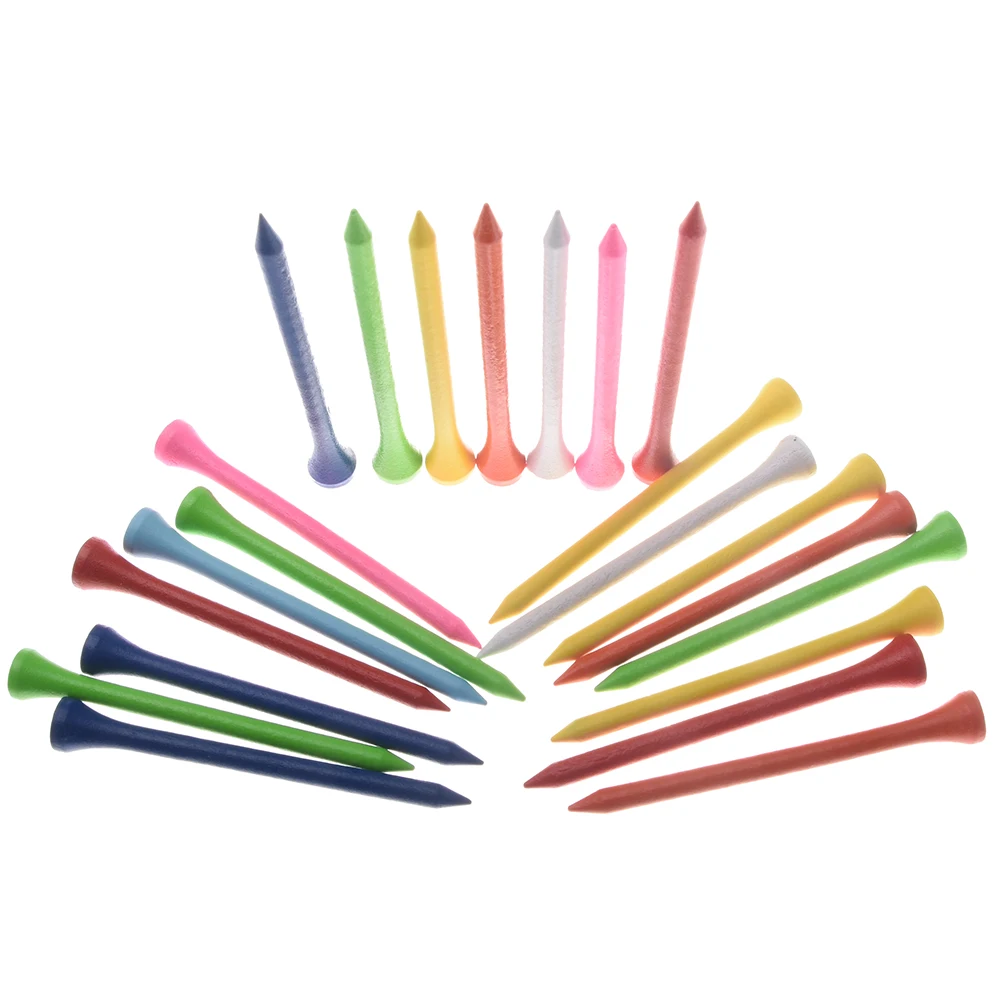 200 искусственные деревянные Тройники для гольфа Разноцветные держатели мячей