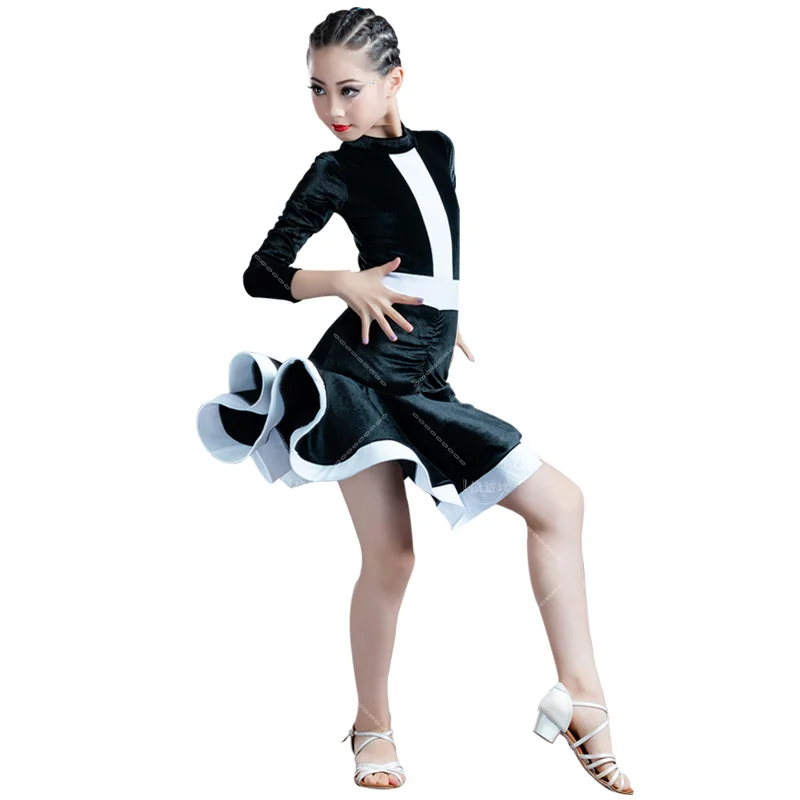 Платье для латиноамериканских танцев женщин и детей на осень зиму новый стиль