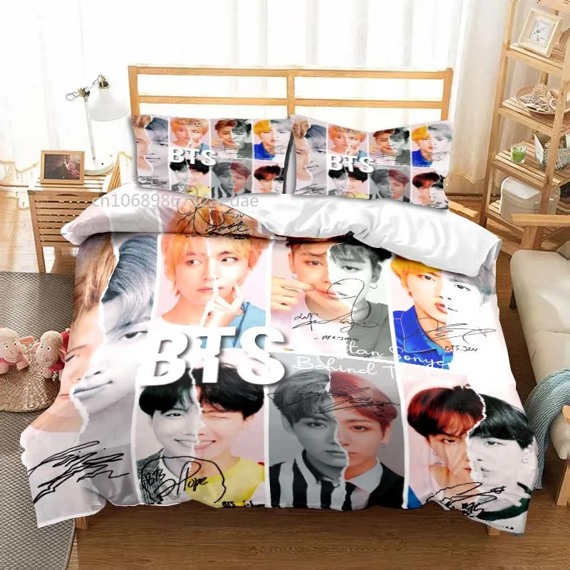 

Korea Kpop Bangtan Star Pattern All Season Twin Bedding Set 3 Piece Comforter Set Bed Duvet Cover Double King Comforter Cover