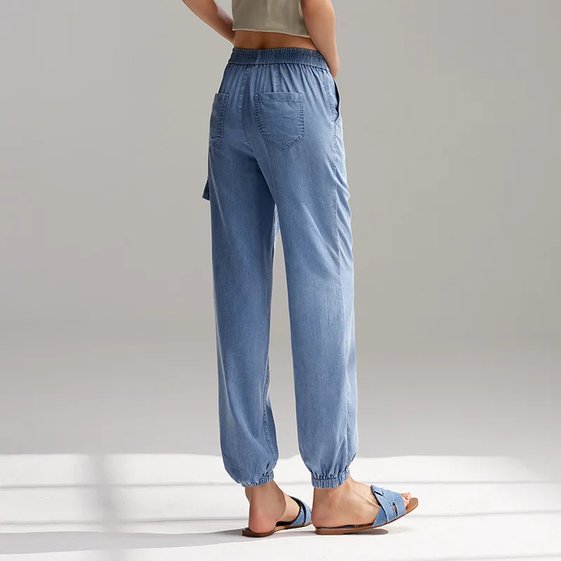 Джинсы SemirJeans женские с эластичным поясом свободные брюки для бега новинка 2024