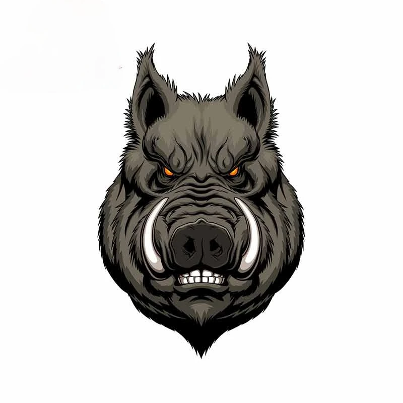 

13/17 CM Car Stickers Decor Motorcycle Decals Angry Boar Head Decorative Accessories Creative Sunscreen Waterproof PVC F269