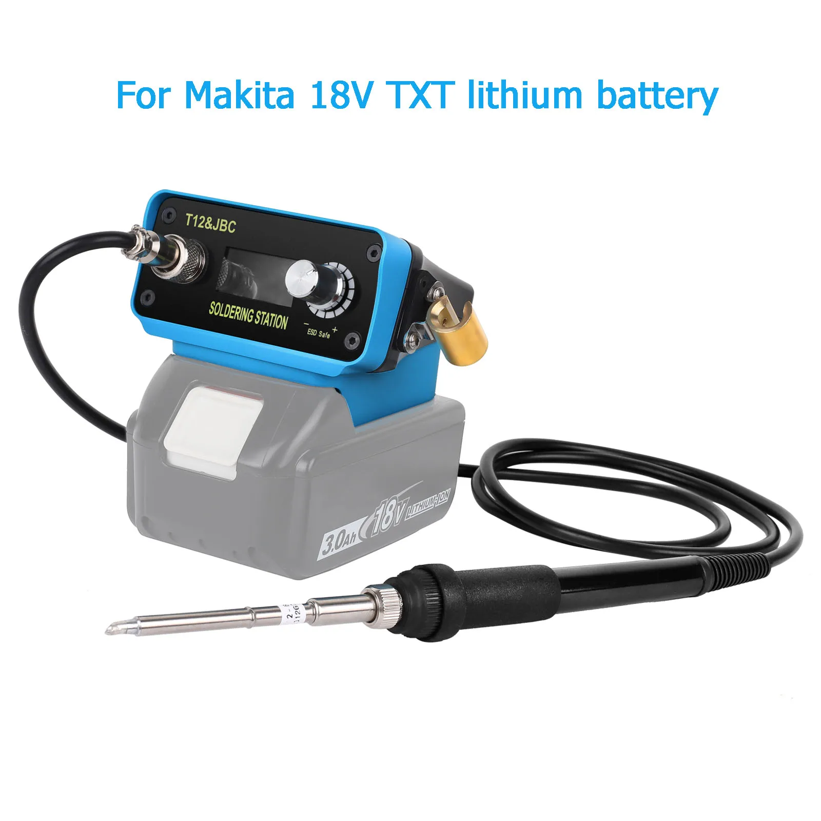 Enlarge Cordless Soldering Iron Station for Makita 18V TXT Battery Electric Digital Soldering Station for DIY Wire Welding(No Battery)