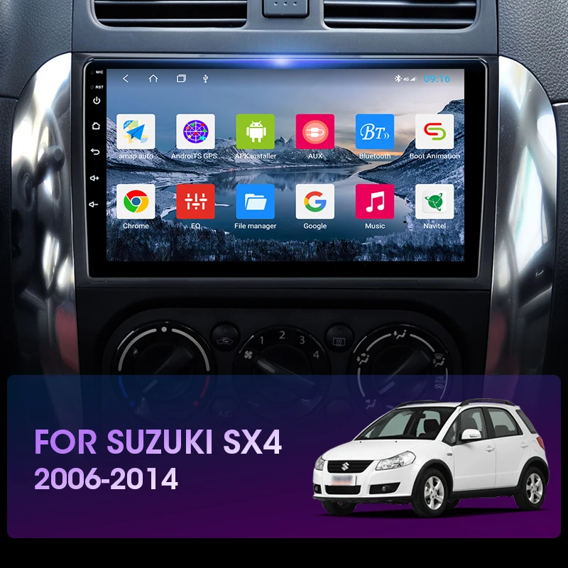 JMCQ Android 10 для Suzuki SX4 2006-2014 2DIN 4G сеть + WiFi DSP автомобильное радио стерео