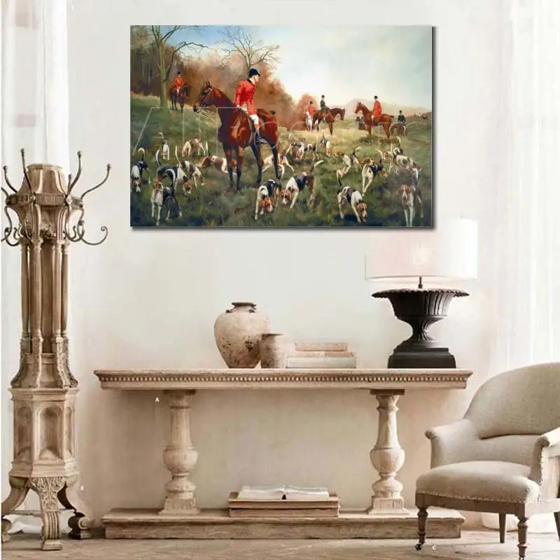 Оригинальная картина Heywood Hardy маслом лошади и собаки окрашенная на холсте ручная