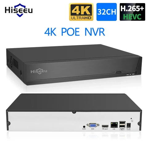 Hiseeu 25CH 5MP 32CH 1080P 8CH 4K 8MP H.265 POE NVR видеорегистратор для HD 1080P 3MP 4MP 5MP 8MP POE IP камера ONVIF XMEYE Pro