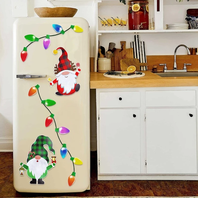 

26 шт. рождественские украшения для автомобильного холодильника, светоотражающая гном светильник почка, магнитные проволочные украшения, н...