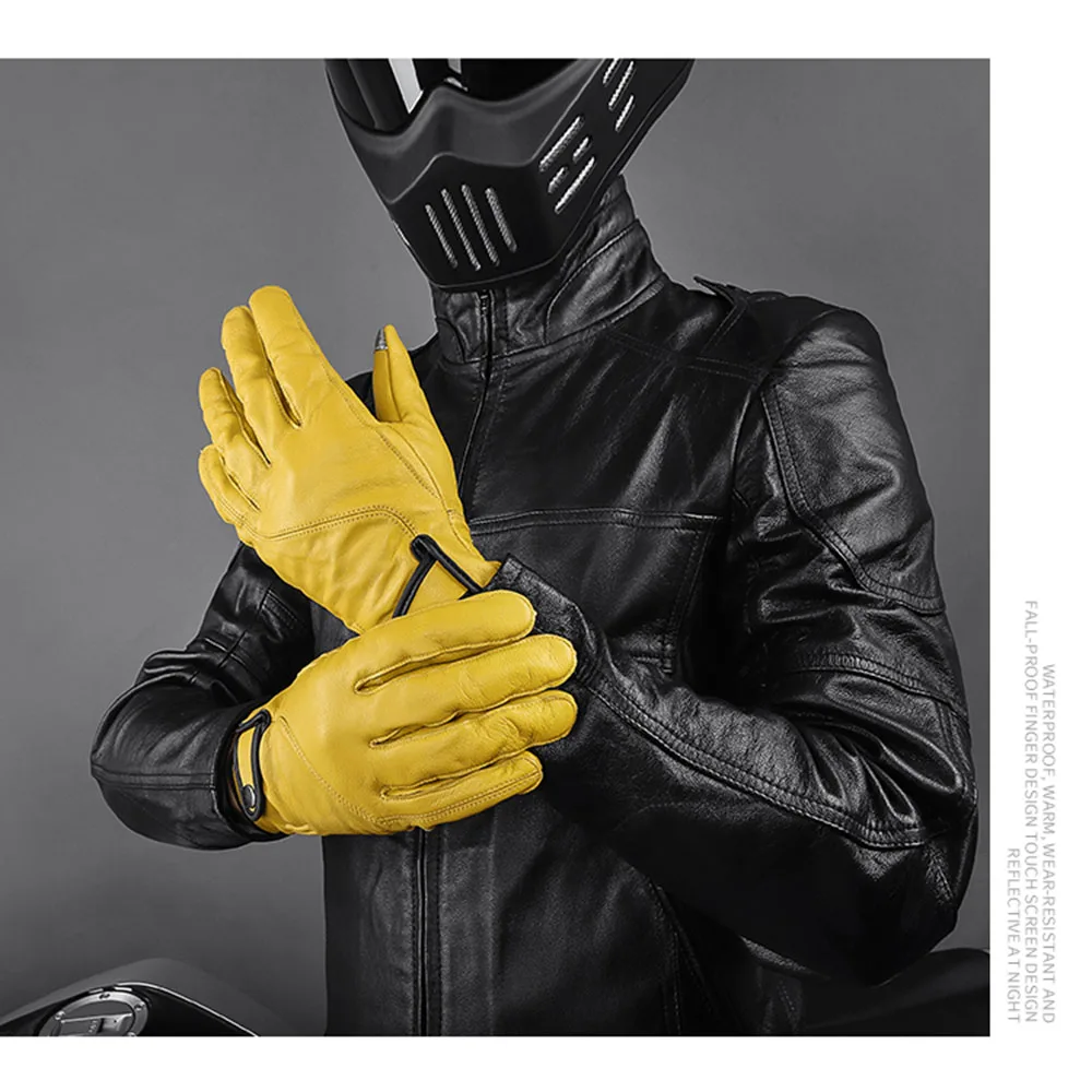 Перчатки для сенсорных экранов Кожаные Мотоциклетные защитные перчатки Vemar Guantes