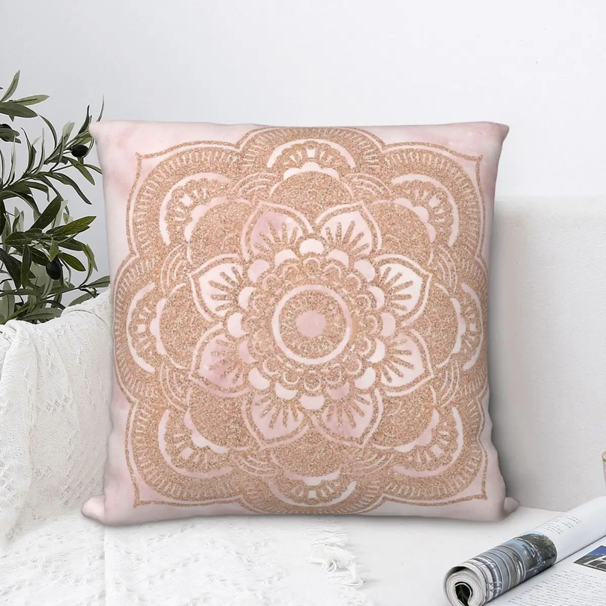 

Чехол-Подушка с рисунком под розовое мрамор