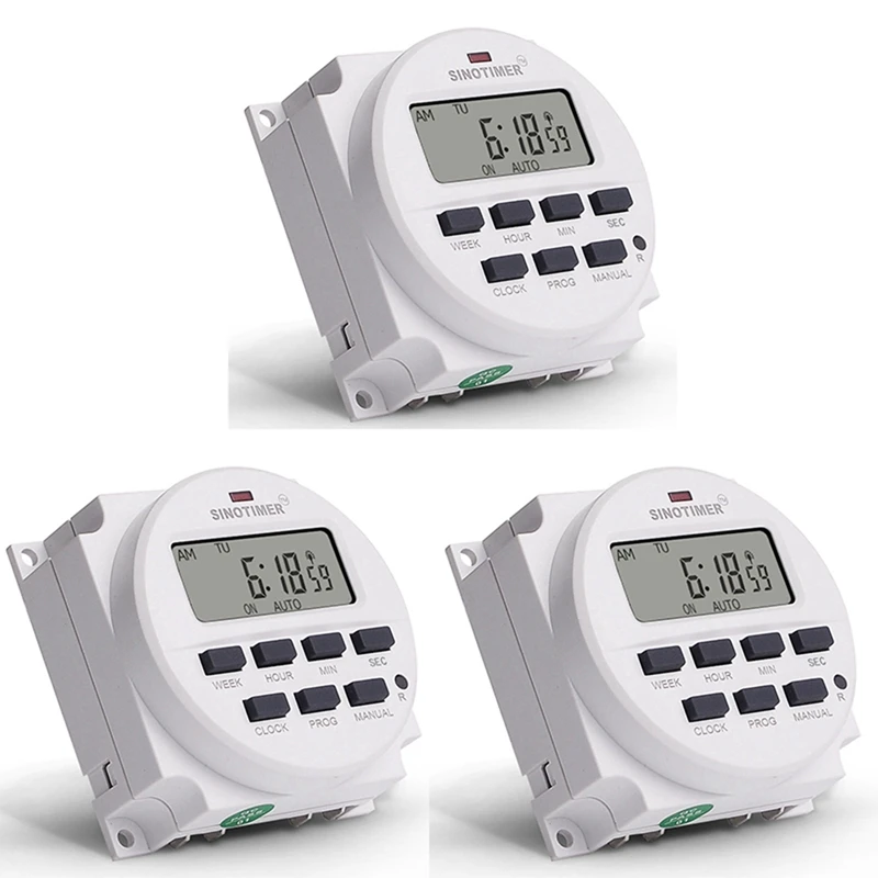 

3X SINOTIMER TM618SH-1 1 секунда, программируемый цифровой таймер на неделю, автоматическое выключение 110 В