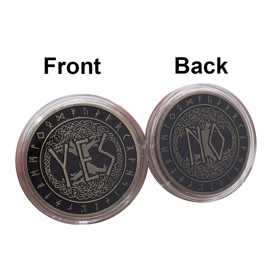 

1pc Yes or No Prediction Decision Coin Ouija All-Seeing Eye or Death Angel Gothic Copper Plated Coin Souvenir Commemorative Coin