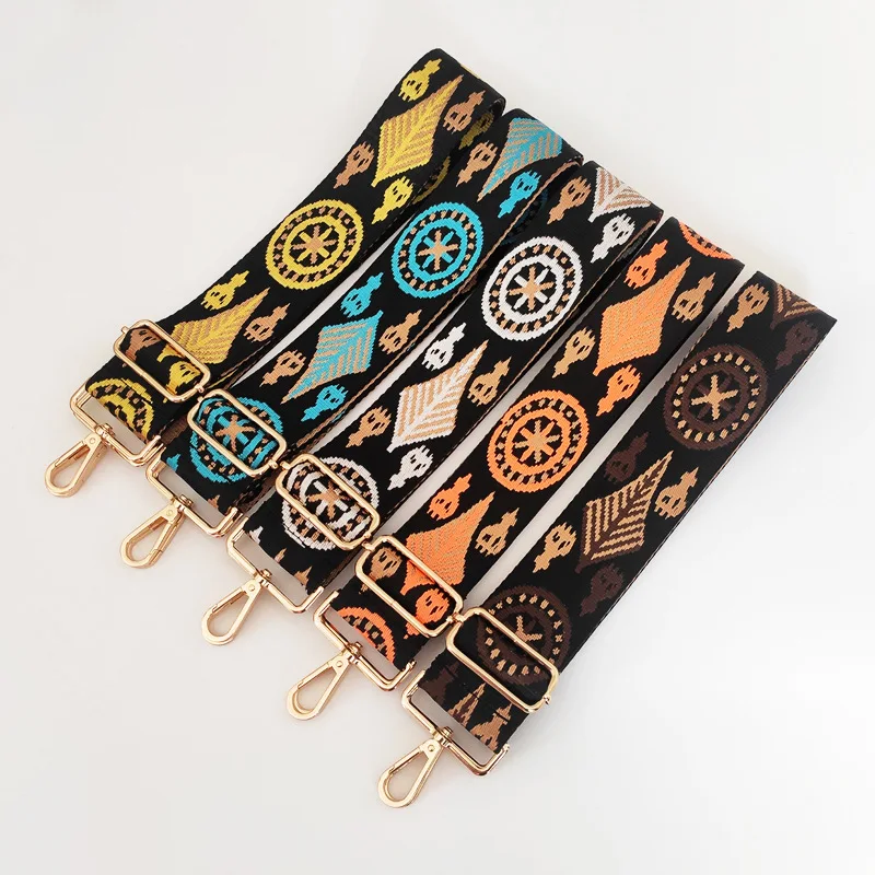 

Jacquard Nylon Bag Straps Wide Shoulder Straps Multicolor Adjustable Bag Accessories For Handbags Handle Belt Crossbody Bag Belt