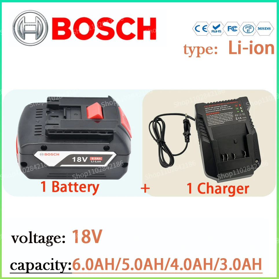 

18V Bosch 6.0AH/5.0AH/4.0AH/3.0AH Lithium Ion Rechargeable Battery Backup Portable Replacement BAT618 BAT609 3601H61S10 etc