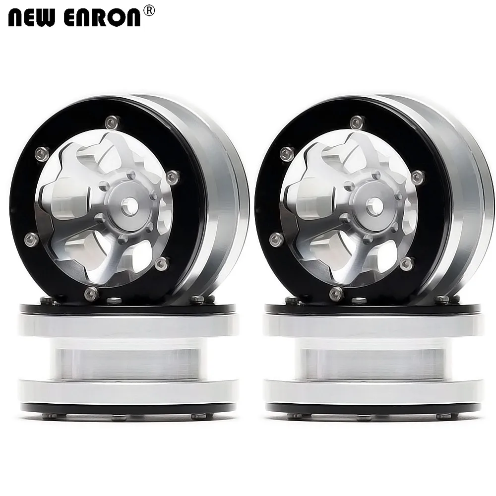

NEW ENRON 4PCS Aluminum 1.9" Beadlock 6 Spoke Wheel Rims For RC 1:10 Rock Crawler Car Axial SCX10 II 90046 90047 MST jimny d90