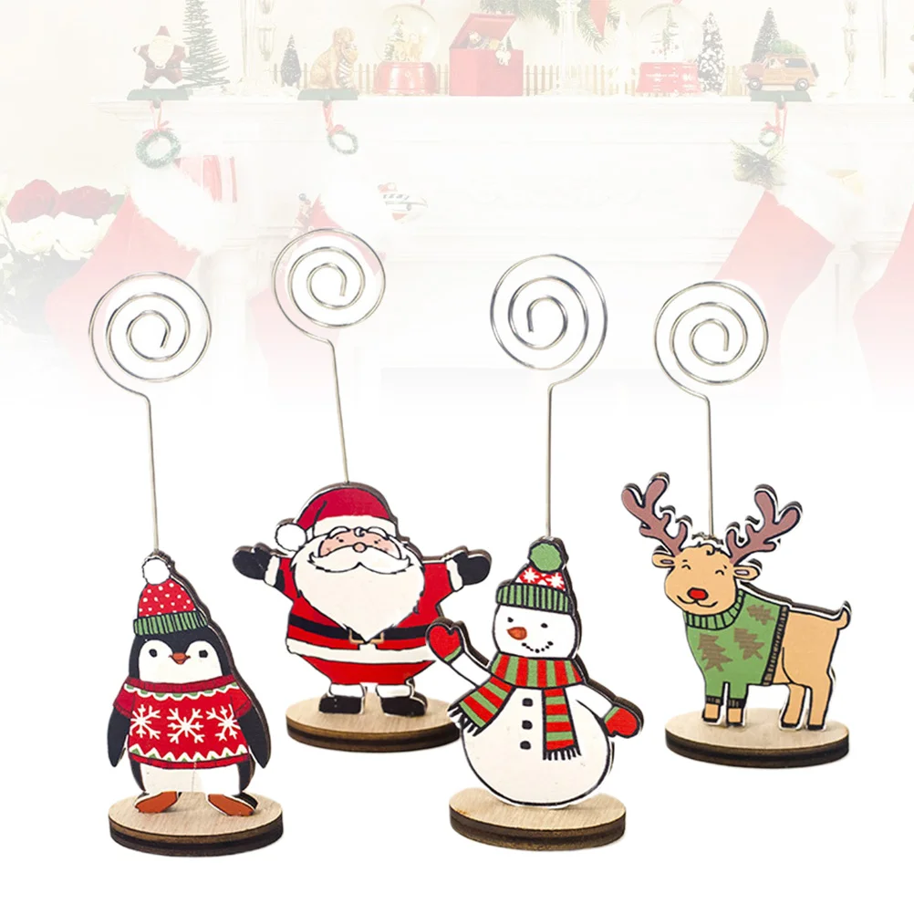 

Place Holder Wire Christmas Pattern Durable Menu Paper Meno Holders for Wedding Banquets
