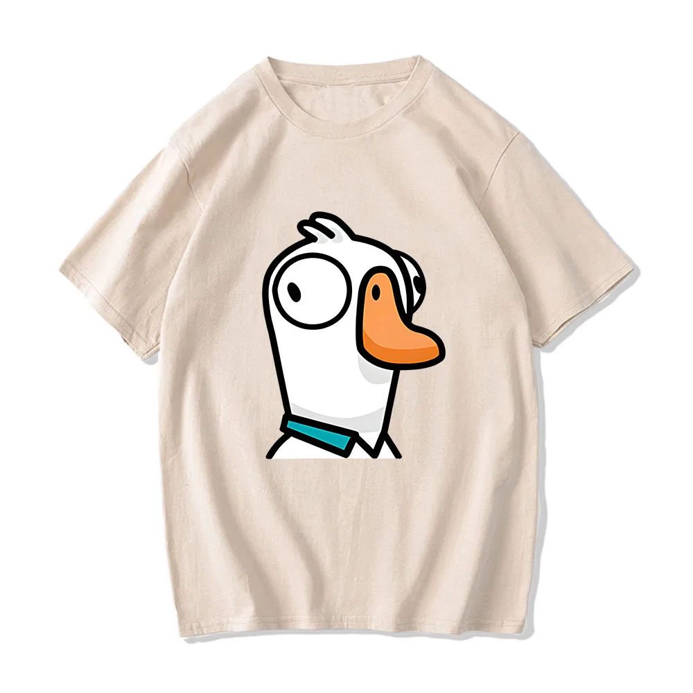 

Goose-Goose Duck Idiot Harajuku T-shirts MEN Aesthetic Popular Characters Tshirts 100% Cotton Tees Handsome Casual Manga Graphic