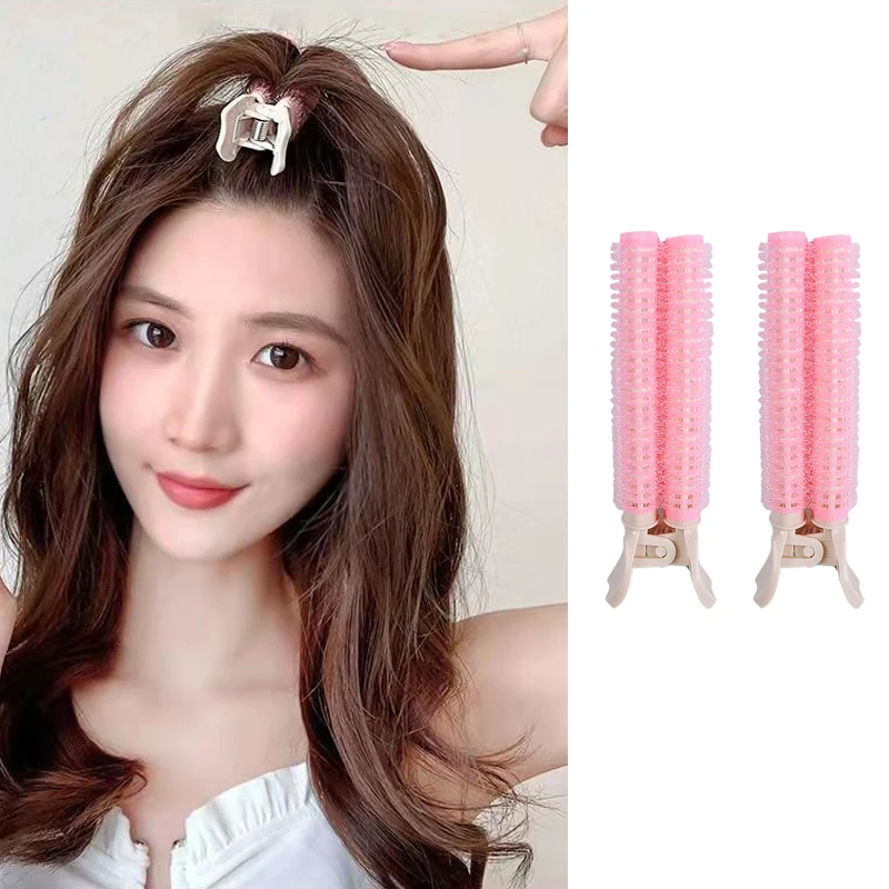 

2Pcs Hair Root Fluffy Lazy Hair Clips Hair Top Styling Hairpins Hair Rollers Bangs Curling Barrel Hair Clips Curlers Tools