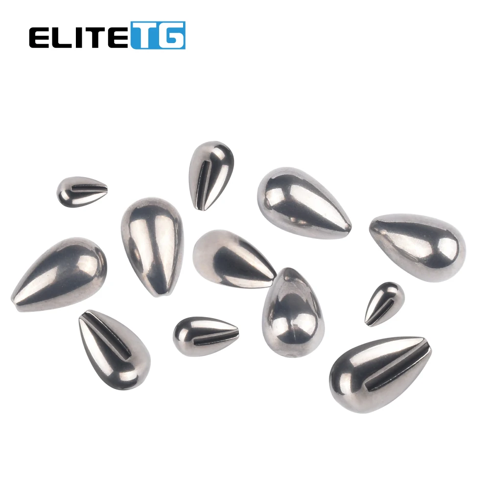 

Elite TG 20pcs Tungsten Ice Fishing Jig Head Primary Color Without Hook,2.7mm-7mm Tear Drop Winter Pike Lure DIY Material Plain