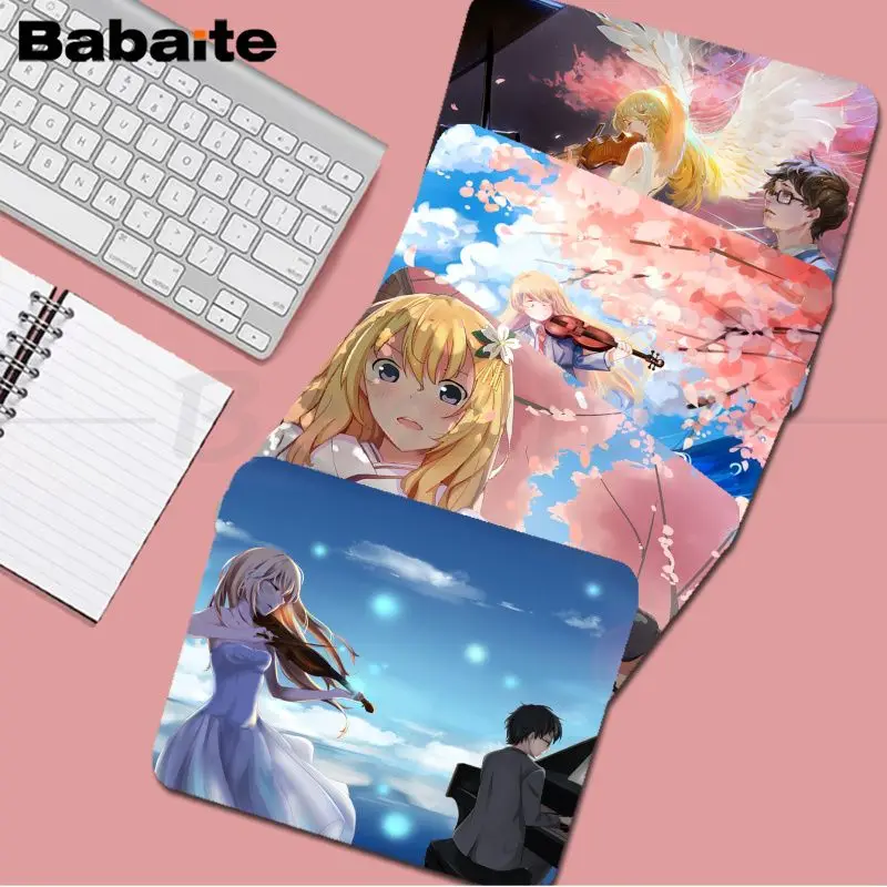 

Your Lie In April Mousepad Small Office Computer Desk Table Keyboard Big Mouse Pad Laptop Cushion Non-slip Deskpad Home Decor