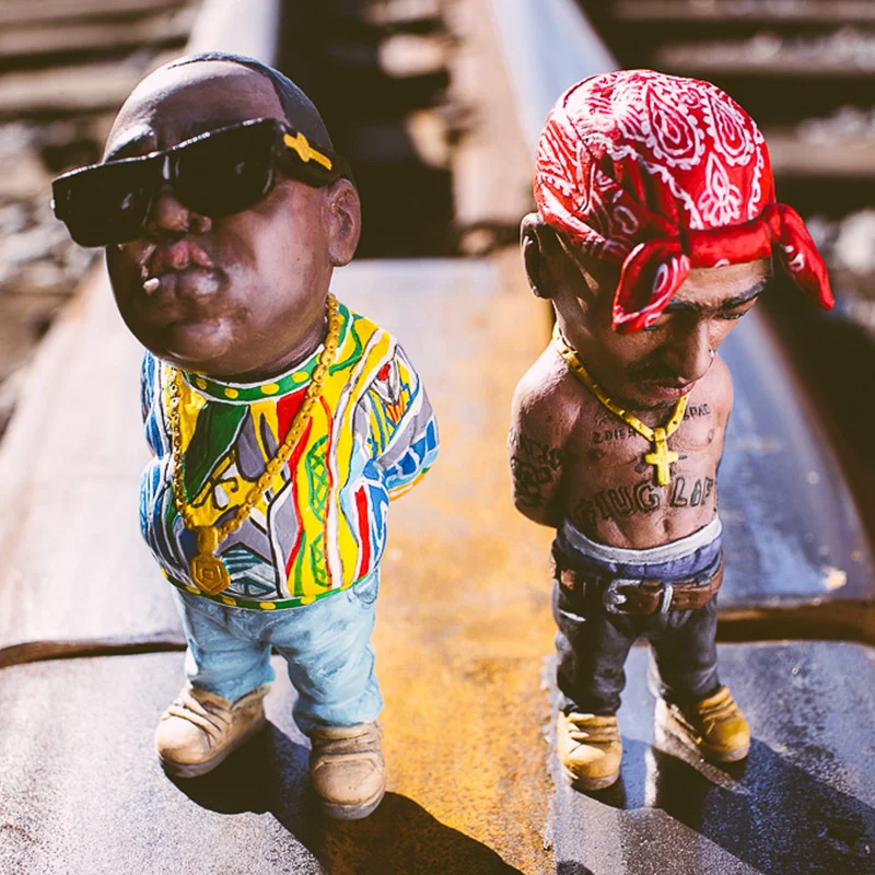 Creative New Mini Resin Jewelry Hip Hop Funny Rapper Brothers Statue Set Home Indoor Outdoor Decor Party Art Supplies |
