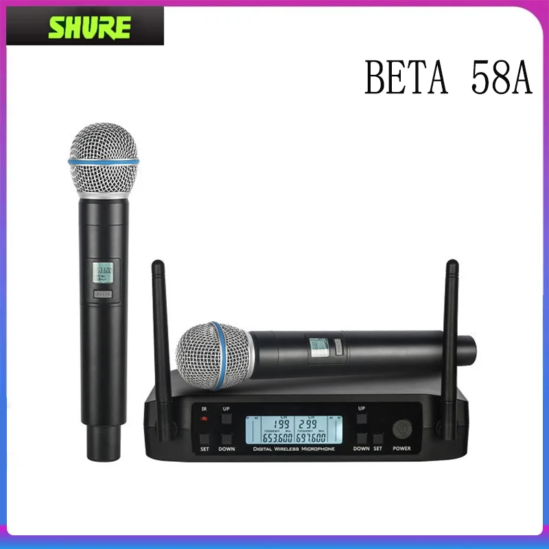 

Shure Glxd4 Beta 58a Wireless Microphone UHF Dynamic Handheld Professional Radio Stage Speech Frequency adjustable microphone